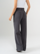 Ref: 069716 Pantalón palazzo, sin prenses, tejido plano liviano, tiro alto, tono gris
