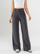 Ref: 069716 Pantalón palazzo, sin prenses, tejido plano liviano, tiro alto, tono gris