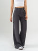 Ref: 069716 Pantalón palazzo, sin prenses, tejido plano liviano, tiro alto, tono gris