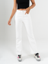 Ref: 069736 Pantalón semi flare stretch, cropped, tiro alto, tono ivory
