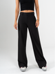 Ref: 069791 Pantalón straight leg, sin prenses, tejido plano liviano, tiro alto, stretch, tono negro