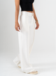 Ref: 069824 Pantalón palazzo, detalle delantero, tejido plano liviano, tiro alto, tono ivory