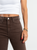 Ref: 069850 Pantalón mom fit stretch, tiro alto, tono café