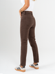 Ref: 069850 Pantalón mom fit stretch, tiro alto, tono café