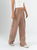 Ref: 069855 Pantalón mom flare, sobrepuesto delantero, tejido plano liviano, tiro alto, tono café