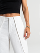 Ref: 069856 Pantalón mom flare, sobrepuesto delantero, tejido plano liviano, tiro alto, tono ivory