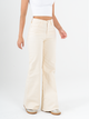 Ref: 069860 Pantalón palazzo stretch, tiro alto, tono caqui con desgaste