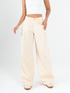 Ref: 069867 Pantalón wide leg, rígido, tiro alto, diseño cinco bolsillos, tono beige