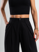 Ref: 069918 Pantalón palazo, con prenses, tejido plano liviano, tiro alto, tono negro