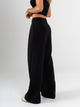 Ref: 069918 Pantalón palazo, con prenses, tejido plano liviano, tiro alto, tono negro