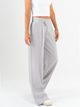 Ref: 069951 Pantalón palazzo, prenses, tono gris, tejido plano liviano, tiro alto, detalle en pretina