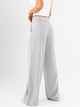Ref: 069951 Pantalón palazzo, prenses, tono gris, tejido plano liviano, tiro alto, detalle en pretina