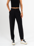 Ref: 069955 Pantalón slouchy, prenses, tejido liviano, tiro alto, tono negro