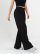 Ref: 069689 Pantalón palazzo, prenses, tono negro, tejido plano liviano, tiro alto