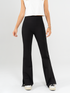 Ref: 0610354 Pantalón flare stretch, tipo legging, tiro alto, tono negro, detalle abertura al costado