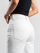 Ref: 069568 Pantalón palazzo stretch, tiro alto, con cortes, tono ivory