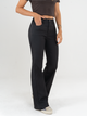 Ref: 065663 Pantalón flare stretch, bota ancha, efecto cuero, tiro alto, tono negro