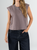 Ref: 0610396  T-shirt manga sisa, fondo entero, cuello en rib, tono taupe