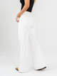 Ref: 069568 Pantalón palazzo stretch, tiro alto, con cortes, tono ivory