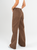 Ref: 069849 Pantalón wide leg, tiro medio, rígido, tono moca