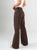 Ref: 069776 Pantalón mom flare, rígido, tiro alto, tono cafe, detalle en pretina