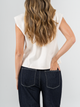 Ref: 0610398 T-shirt manga sisa, fondo entero, cuello en rib, tono ivory