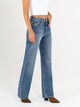 Ref: 065828 Jean straight leg, rígido, tiro alto, tono azul medio oscuro