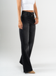 Ref: 065759 Jean palazzo, rígido, tiro alto, detalle en pretina, tono gris oscuro