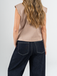 Ref: 0610397 T-shirt manga sisa, fondo entero, cuello en rib, tono camel