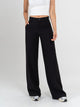 Ref: 069493 Pantalón mom flare palazzo, sin prense, tono negro, tejido plano liviano, tiro alto