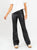 Ref: 0610386 Pantalón flare stretch, tipo legging, efecto cuero, tiro alto, tono negro