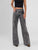 Ref: 065627 Jean Mom Flare, rígido, tiro alto,  detalle en pretina, tono gris medio