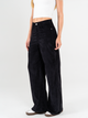 Ref: 069563 Pantalón palazzo, corduroy rígido, tiro alto, tono negro,