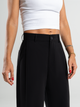 Ref: 069871 Pantalón palazzo, prenses, tono negro, tejido plano liviano, tiro alto