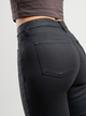 Ref: 065663 Pantalón flare stretch, bota ancha, efecto cuero, tiro alto, tono negro