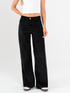 Ref: 069563 Pantalón palazzo, corduroy rígido, tiro alto, tono negro,