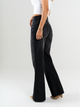 Ref: 065759 Jean palazzo, rígido, tiro alto, detalle en pretina, tono gris oscuro