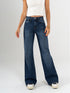 Ref: 065754 Jean mom Flare, rígido, tiro medio, tono azul oscuro