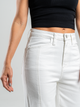 Ref: 069568 Pantalón palazzo stretch, tiro alto, con cortes, tono ivory