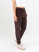 Ref: 069570 Pantalón slouchy, corduroy, rigido, tiro alto, tono café