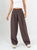 Ref: 069766 Pantalón barrel, tejido plano liviano, tiro alto, con prenses, tono cafe