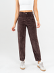 Ref: 069570 Pantalón slouchy, corduroy, rigido, tiro alto, tono café