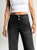 Ref: 065759 Jean palazzo, rígido, tiro alto, detalle en pretina, tono gris oscuro