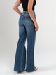 Ref: 065825 Jean mom Flare, rígido, tiro alto, tono azul oscuro