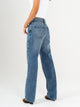 Ref: 065828 Jean straight leg, rígido, tiro alto, tono azul medio oscuro