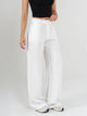 Ref: 069494 Pantalón mom flare palazzo, sin prense, tono ivory, tejido plano liviano, tiro alto