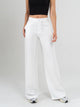 Ref: 069494 Pantalón mom flare palazzo, sin prense, tono ivory, tejido plano liviano, tiro alto