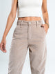 Ref: 069702 Pantalón slouchy, corduroy, rigido, tiro alto, tono arena