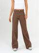 Ref: 069849 Pantalón wide leg, tiro medio, rígido, tono moca