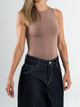 Ref: 0610445 Body stretch, manga sisa, cuello redondo, tono mocca